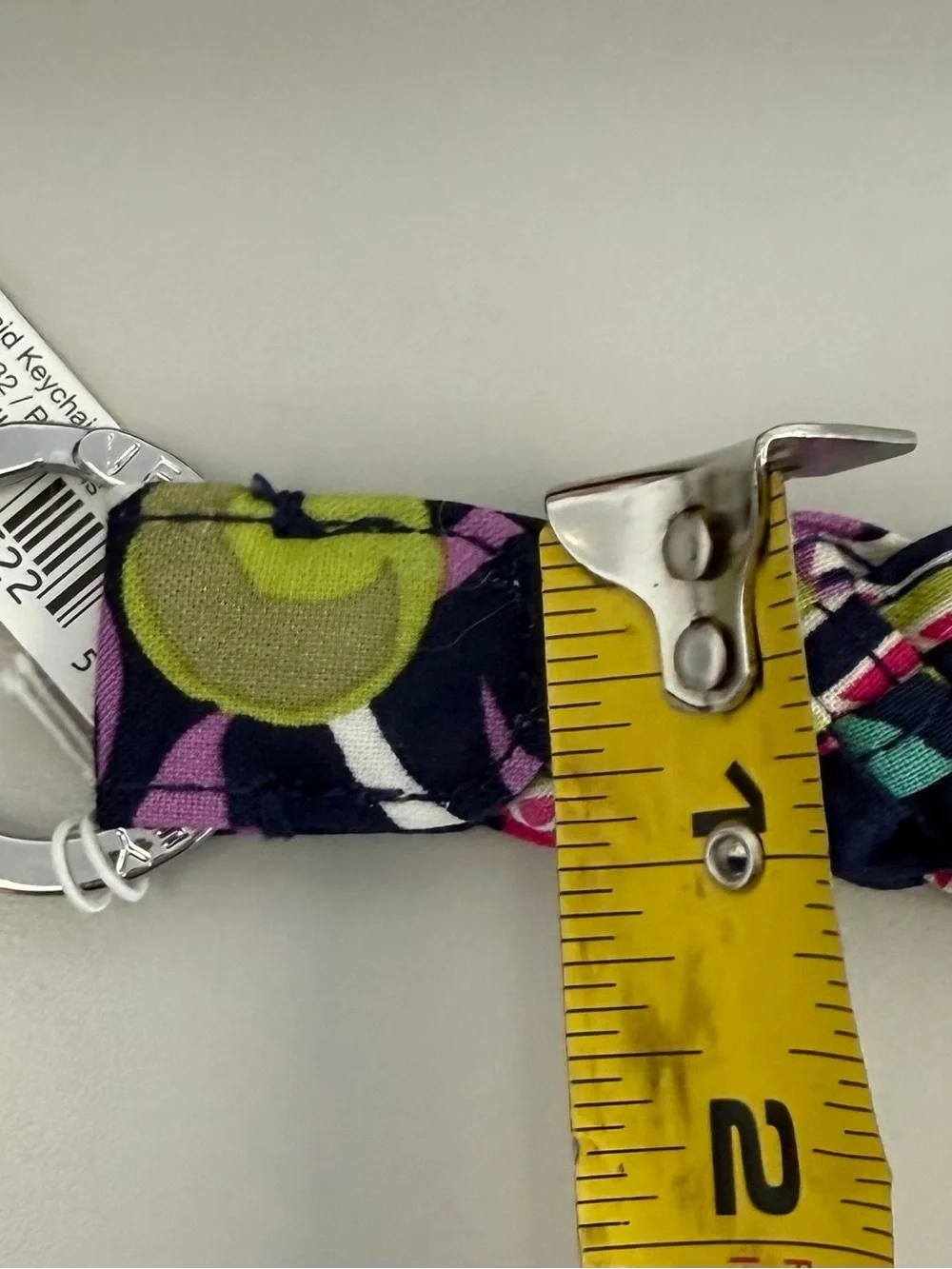 NWT Vera Bradley Braided Keychain Ribbons Pattern with Silver Ring and Clasp